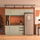 Ver imagem 1 de Armário de Cozinha Modulada Completa 4 Peças 236,8cm com Tampo 250048 Koya Politorno Móveis