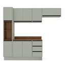 Ver imagem 4 de Armário de Cozinha Modulada Completa 4 Peças 236,8cm com Tampo 250048 Koya Politorno Móveis