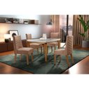 Ver imagem 1 de Sala de Jantar Liz 120 Tampo MDF com Vidro 4 Cadeiras Safira Rufato
