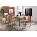 Ver imagem 1 de Sala de Jantar Liz 180 Tampo Mdf Canto Reto com 6 Cadeiras Safira Rufato