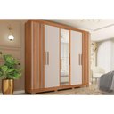 Ver imagem 1 de Guarda Roupa Casal 5 Portas e 2 Gavetas C/ Espelho Sophia Lux Freijo/off White - Caemmun