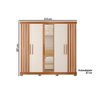 Guarda Roupa Casal 5 Portas e 2 Gavetas C/ Espelho Sophia Lux Freijo/off White - Caemmun - 2