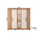 Ver imagem 2 de Guarda Roupa Casal 5 Portas e 2 Gavetas C/ Espelho Sophia Lux Freijo/off White - Caemmun