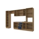 Ver imagem 3 de Cozinha Modulada Celeste Kappesberg 100% Mdf Nogueira/azul 8 Peças