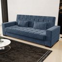 Ver imagem 2 de Sofá Cama Decorativo 210cm Beesley Suede Azul Marinho - Gran Belo