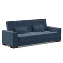 Ver imagem 1 de Sofá Cama Decorativo 210cm Beesley Suede Azul Marinho - Gran Belo