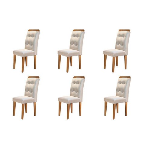 Kit 6 Cadeiras para Sala de Jantar Carol Rufato