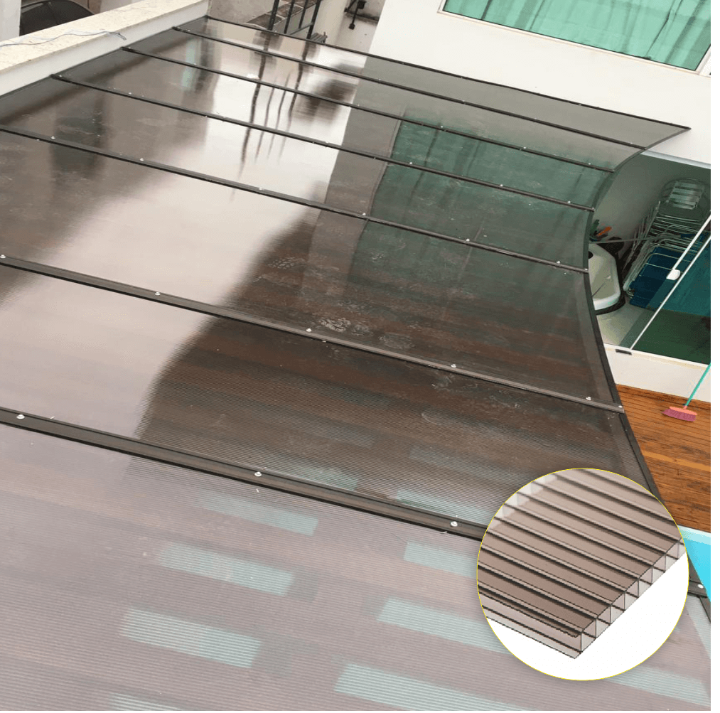 Ver imagem 3 de Chapa de Policarbonato Alveolar Bronze 6mm - 2,10m X 2,00m