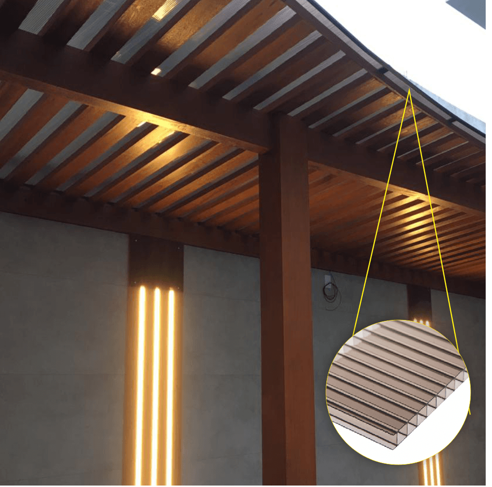 Chapa de Policarbonato Alveolar Bronze 6mm - 2,10m x 2,00m - 4