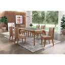 Ver imagem 1 de Sala de Jantar Liz 180 Tampo Mdf com Vidro Canto Reto 6 Cadeiras Safira Rufato
