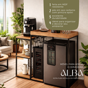 Ver imagem 5 de Aparador Adega Cervejeira Frigobar Industrial com Cantinho Café Alba Metal e MDF Louro Freijó