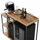 Ver imagem 6 de Aparador Adega Cervejeira Frigobar Industrial com Cantinho Café Alba Metal e MDF Louro Freijó
