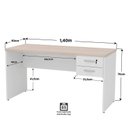 Ver imagem 4 de Conjunto Mesa de Escritório 140x60cm com 2 Gavetas + Cadeira Netflex Ergonômica Premium Reclinável