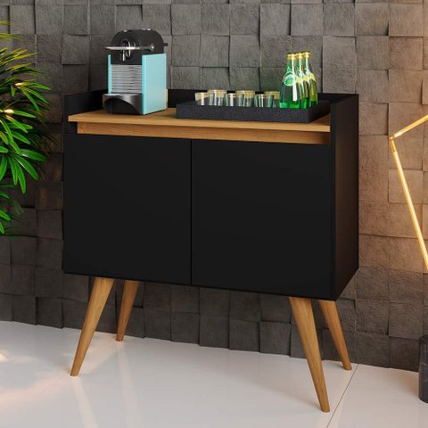 Aparador Buffet 2 Portas Preto Mel Gold Primus