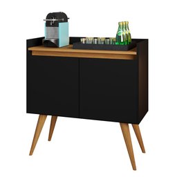 Aparador Buffet 2 Portas Preto Mel Gold Primus - 2