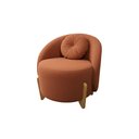 Ver imagem 3 de Kit 01 Sofá+ 02 Poltronas Orgânicos c/ Almofadas Curvo Sala Recepção Amsterdã Boucle Terracota