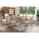 Ver imagem 1 de Sala de Jantar Liz 180 Tampo Mdf com Vidro Canto Reto 6 Cadeiras Safira Rufato