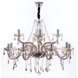 Lustre de Cristal para 12 Lâmpadas Maria Thereza Shinelux - 1 Lustre de Cristal para 12 Lâmpadas Maria Thereza Shinelux - 1