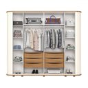 Ver imagem 3 de Guarda-roupa Casal Premium 6 Portas 6 Gavetas Ripado com Espelho Off White/nature - Henn