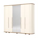 Ver imagem 2 de Guarda-roupa Casal Premium 6 Portas 6 Gavetas Ripado com Espelho Off White/nature - Henn