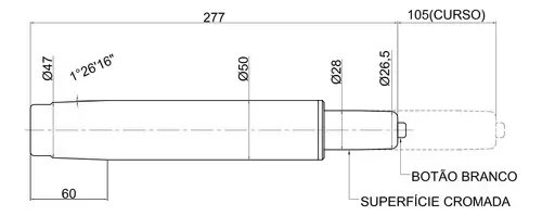 Ver imagem 3 de Pistão-amortecedor para Cadeira Gamer / Diretor / Secretaria
