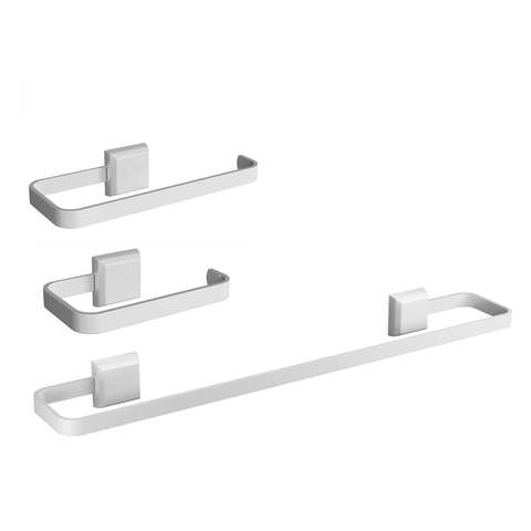 Kit Acessórios para Banheiros 3 Peças Lavabo Banho Luxo Branco