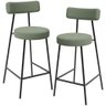Kit 02 Banquetas Baixa para Cozinha Sala de Jantar Bar Bancada Milão L02 Bouclê Oliva - lyam - 1