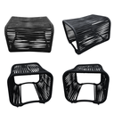 Ver imagem 5 de Poltrona Lotus com Puff para Jardim Varanda Gourmet Moderrna em Aço e Corda Náutica Resistente