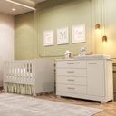 Ver imagem 2 de Jogo de Quarto Infantil Zaki Cômoda e Berço Katatau Areia Fosco - Reller Móveis