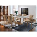 Ver imagem 1 de Sala de Jantar Milena Tampo MDF Vidro 6 Cadeiras Qr Rufato