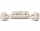 Ver imagem 2 de Conjunto Lisboa Linho Off Premium - Sofá 1.80 m + 2 Poltronas