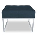 Ver imagem 3 de Puff Lisa Suede Base Metálica Industrial Prata Azul Marinho