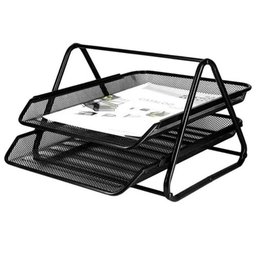 Organizador Documento Duplo Bandeja Escritorio Suporte Mesa Home Office Trabalho Arquivo Papel - 7