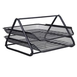 Organizador Documento Duplo Bandeja Escritorio Suporte Mesa Home Office Trabalho Arquivo Papel - 1