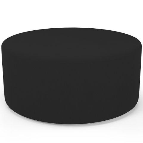 Puff Redondo Orgânico para Living 90cm Lola W01 Suede Preto - Lyam Decor