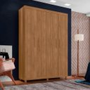 Ver imagem 2 de Guarda Roupa Solteiro 4 Portas 3 Gavetas Pádua - (noce)