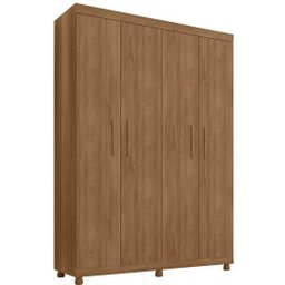 Guarda Roupa Solteiro 4 Portas 3 Gavetas Pádua - (noce) - 1