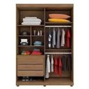 Ver imagem 3 de Guarda Roupa Solteiro 4 Portas 3 Gavetas Pádua - (noce)