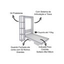 Ver imagem 4 de Cama Solteiro Articulada Dobrável Cm8013 Amêndoa - Tecno Mobili