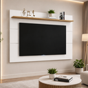 Ver imagem 2 de Painel para Televisão com Design Moderno Vivare New 1,60 m - Off White/Freijó