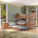 Ver imagem 1 de Beliche Melita com Cama Auxiliar em Madeira Maciça de Pinus
