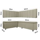 Ver imagem 6 de Canto Alemão 4 Lugares para Lanchonete 1,25x1,60m Liso Bege Sofa Store