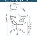 Ver imagem 5 de Cadeira Escritório Giratória Presidente Lisboa Rivatti Madeira Natural C/ Pu Branco Base Aço