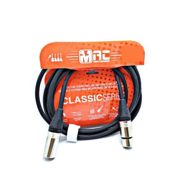 Cabo Microfone Balanceado 0.91 Metros Mac Cabos Classic - 1