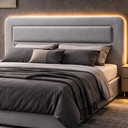 Ver imagem 4 de Cabeceira Queen Cama Moderna Estofada e Suede Cinza 170cm