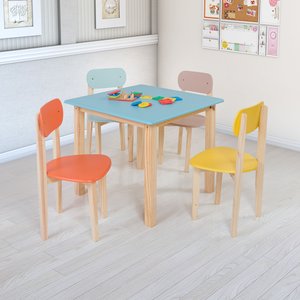 Kit Colore Mesa com 4 Cadeiras Infantil:multicores