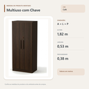 Ver imagem 3 de Armário Multiuso com Chave 2 Portas Café Formimóveis