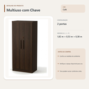 Ver imagem 4 de Armário Multiuso com Chave 2 Portas Café Formimóveis