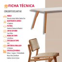 Ver imagem 7 de Sala de Jantar Mesa Malta 120cm Tampo Laqueado com Vidro Canto Moeda e 4 Cadeiras Eva
