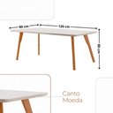 Ver imagem 3 de Sala de Jantar Mesa Malta 120cm Tampo Laqueado com Vidro Canto Moeda e 4 Cadeiras Eva